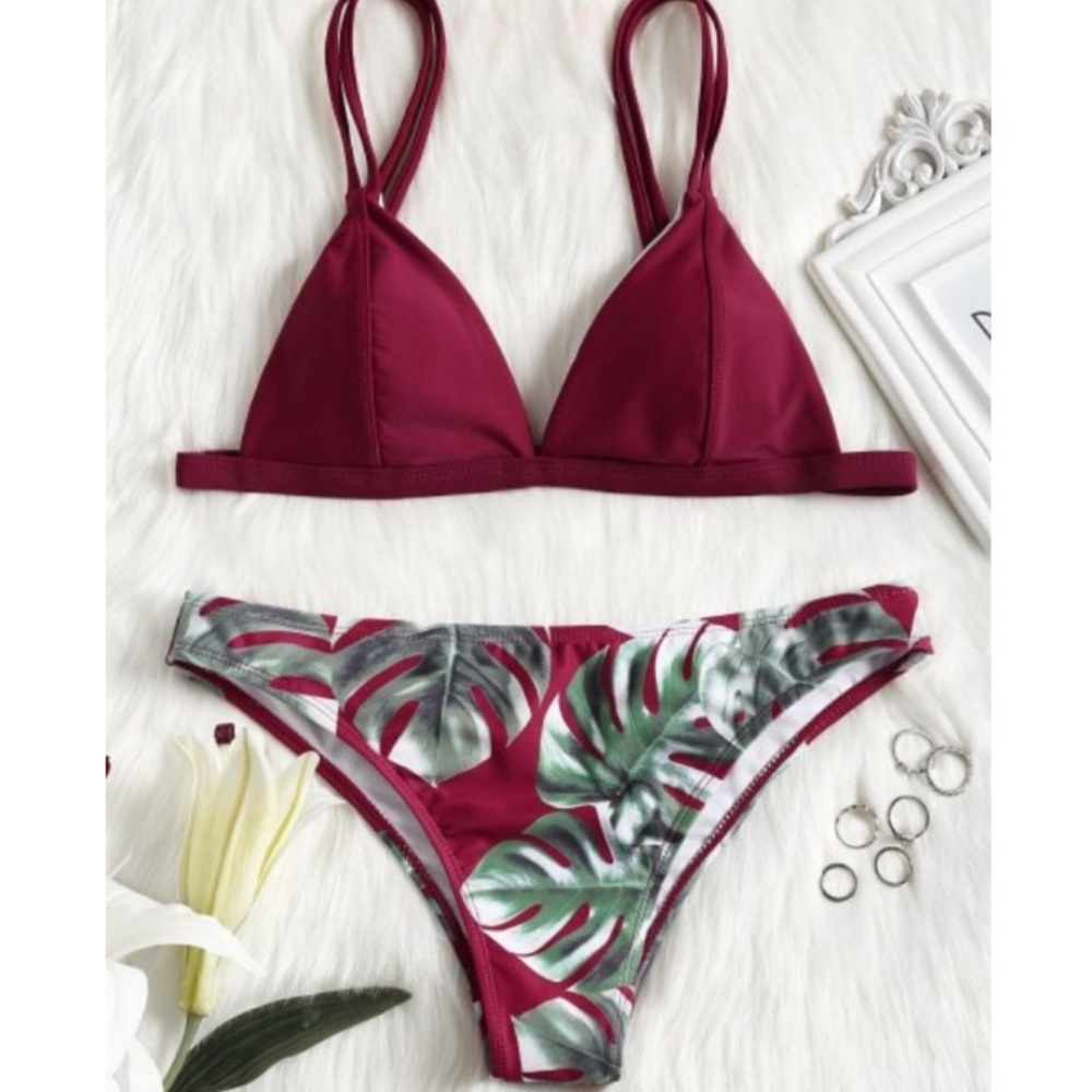 Palm Print Bikini (NWOT)